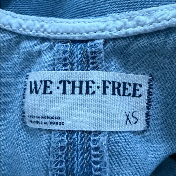 We the Free People High Roller Denim Romper Shortalls Overalls Onesie - Picture 9 of 9